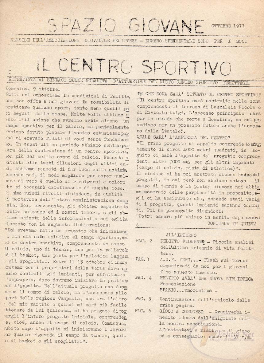 Spazio Giovane - n.1 - pag. 1