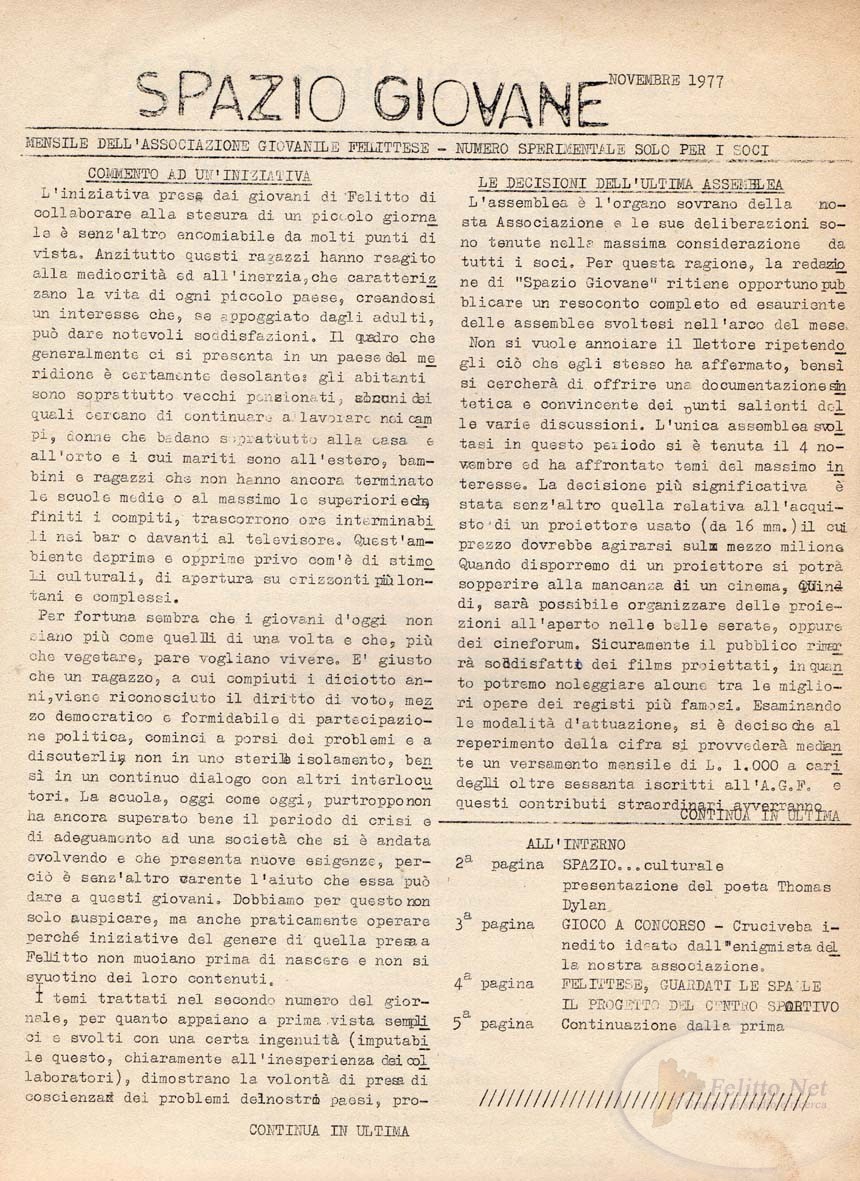 Spazio Giovane - n.2 - pag. 1